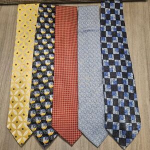 Lot of 5 Designer Silk Ties Ermenegildo Zegna Polo Ralph Lauren Brooks Brothers